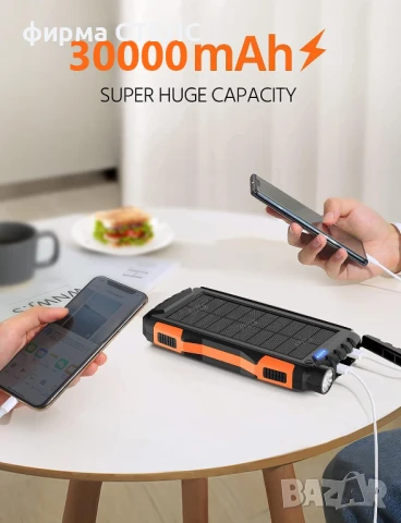 Преносима батерия STELS EnergyPlus 30K, 30000mAh със соларен панел и фенер, снимка 8 - Външни батерии - 50562010