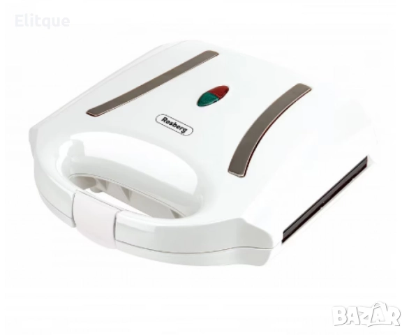 Тостер-сандвич Rosberg 750W, Грил незалепващи плочи, Бял/Червен/Черен, снимка 5 - Друга електроника - 52889140