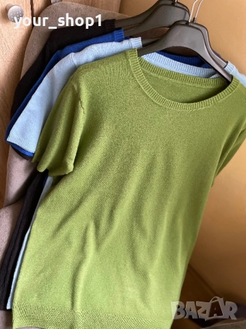 6 цвята дамска блуза с къс ръкав финно машинно плетиво големи размери , снимка 6 - Блузи с дълъг ръкав и пуловери - 51840203