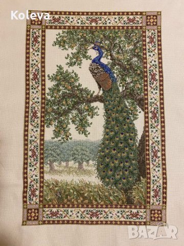 Гоблен - Паун на крушово дърво, снимка 2 - Гоблени - 29011355