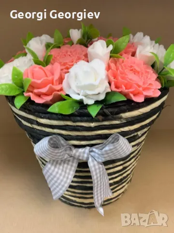 Цветя изработени с глицеринов ароматен сапун , снимка 12 - Декорация за дома - 48667002