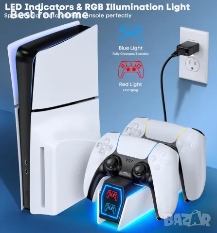  OIVO Зарядно устройство за контролери за PS5- докинг, снимка 3 - Аксесоари - 49879862