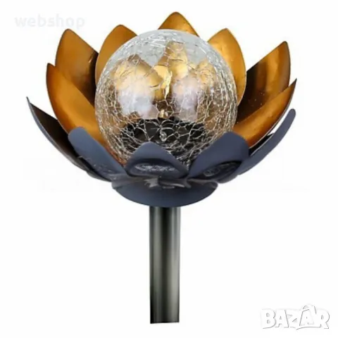 LED Соларна лампа за градина с форма на Лотус, Регулируема височина, снимка 1