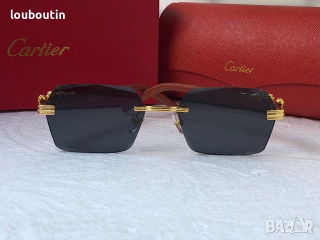 Cartier висок клас слънчеви очила Мъжки Дамски слънчеви с дървени дръжки, снимка 9 - Слънчеви и диоптрични очила - 40531947