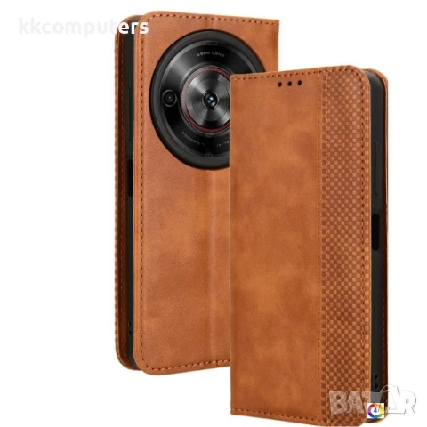 ZTE Blade A75 5G nubia Focus Leather Magnetic2 Wallet Кожен Калъф и Протектор, снимка 4 - Калъфи, кейсове - 51182101