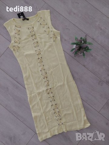 Разпродажба Нова жълта рокля рипс, снимка 1 - Рокли - 40352548