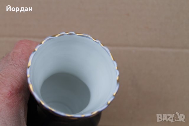 Порцеланова немска ваза цвят кобалт, снимка 8 - Антикварни и старинни предмети - 44050184