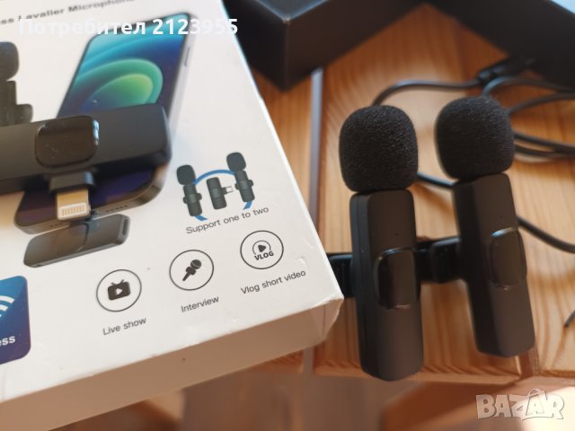 Безжични микрофони-репортерски за APPLE, снимка 2 - Микрофони - 43025021