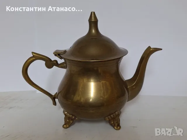 Стар бронзов чайник, снимка 8 - Антикварни и старинни предмети - 48043320