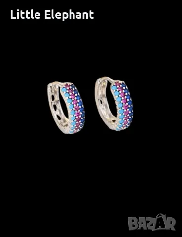 Innovation Сребърни обеци халки triple coloured/нови