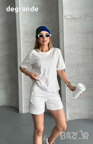   Дамски Памучни Комплекти с Камачета Alexander WANG /Розово Черно Бяло/, снимка 7 - Комплекти - 50787734