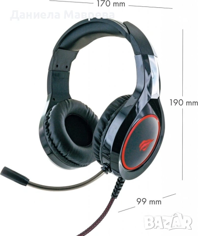 Геймърски слушалки с микрофон Schwaiger GH50, снимка 4 - Слушалки, hands-free - 53366626