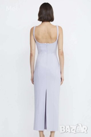 BEC+BRIDGE виолетова дълга рокля с презрамки, размер XS, миди , снимка 5 - Рокли - 43647272