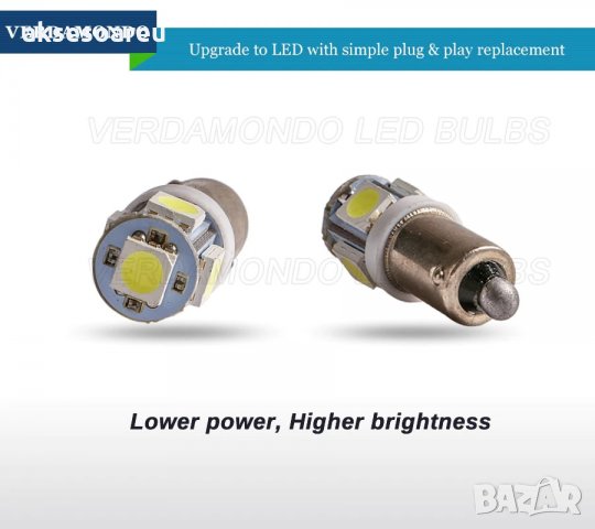 Габаритни диодни крушки габарити Ba9s с 5 Smd Led ксеноново бели диода за кола автомобил джип супер , снимка 14 - Аксесоари и консумативи - 35429449