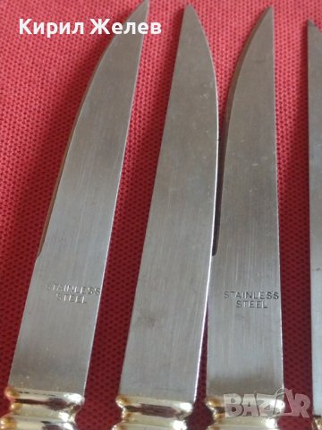 Красив комплект ножове 6 броя с прозрачна дръжка перфектно състояние 42056, снимка 6 - Прибори за хранене, готвене и сервиране - 43844982