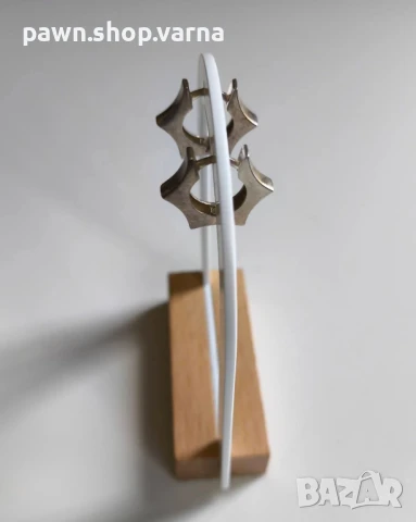 Сребърни обеци с печат 925, снимка 4 - Обеци - 50960923