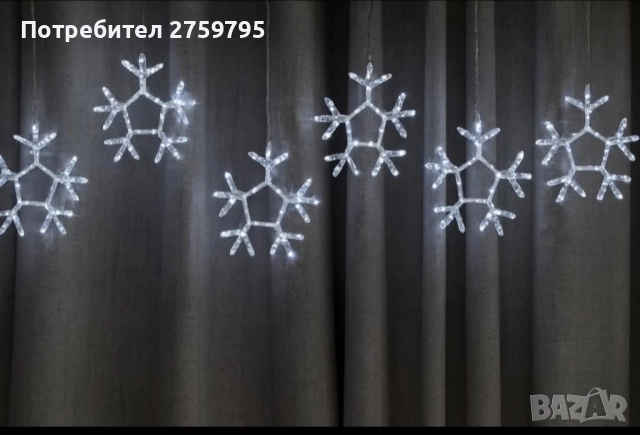 ТОП.новогодишни лампи, снежинка, бяла 40см x 34см 3 м. LED 171473MC ., снимка 3 - Лед осветление - 52341604