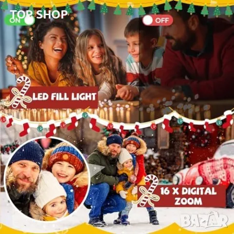 Нова FHD 1080P 44MP Компактна Дигитална Камера Фотоапарат, снимка 4 - Фотоапарати - 49732417