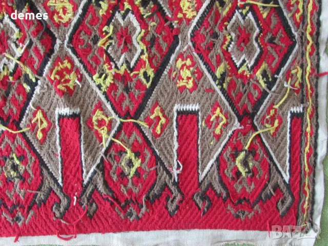 Ръчно изработена с памучни конци възглавница от 50-те г.ХХ в, снимка 10 - Други - 48459146