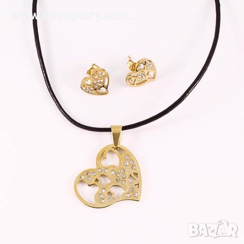 СТОМАНЕН СЕТ СЪРЦЕ С КРИСТАЛИ.Супер ПРОМО цена!