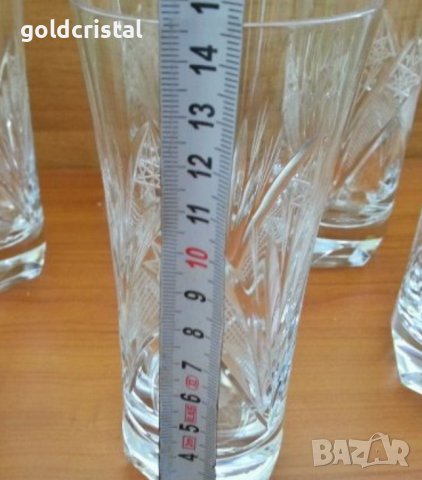 Кристални чаши Зорница , снимка 4 - Антикварни и старинни предмети - 43700989