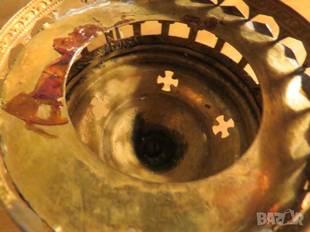 Голямо висящо бронзово кандило за пред икона  вис 40 см.  - бронз за църква за параклис, снимка 3 - Декорация за дома - 28146123