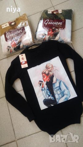 Нови! Пуловер с две лица, блондинка, фотограф и фен на Мини Маус , снимка 13 - Блузи с дълъг ръкав и пуловери - 27105843