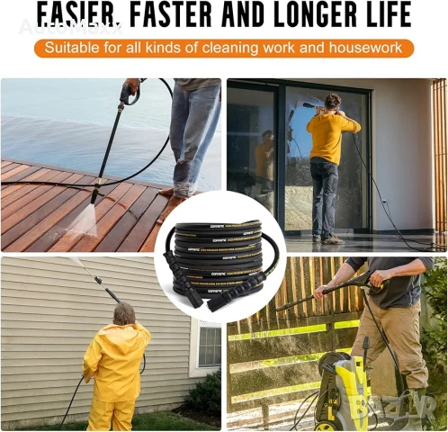 Маркуч за водоструйка Corretic 30 FT x 3/8 инча 4000 PSI , снимка 5 - Водни помпи - 53172175