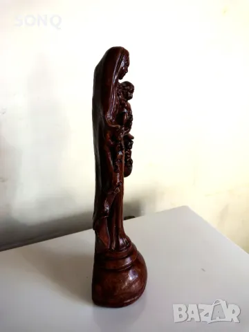 Прекрасна Стара Дървена Статуетка-Майка Със Деца, снимка 8 - Статуетки - 49601055