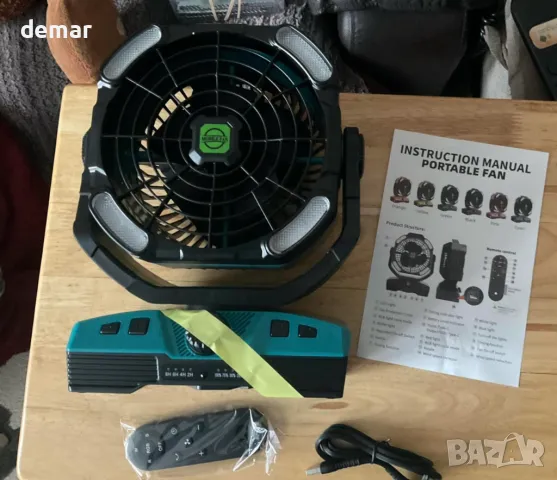 RUNTOP осцилиращ вентилатор с батерия 20000mАh, LED/RGB светлина и дистанционно, снимка 9 - Други стоки за дома - 49674033