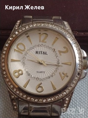 Модерен дизайн дамски часовник RITAL WATER RESIST QUARTZ с кристали 41739, снимка 2 - Дамски - 43892761