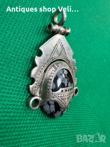 Сребърен медальон №7706 , снимка 3 - Колиета, медальони, синджири - 52719799