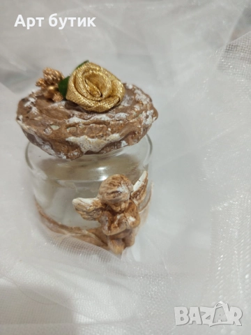 Декорирани  бурканчета за мед за подарък на Св. Кръщение, снимка 6 - Декорация - 52739353