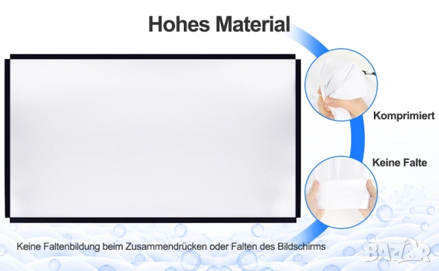 Преносим екран за проектор VISULAPEX 120" 4K със стойка и чанта , снимка 10 - Плейъри, домашно кино, прожектори - 53383013