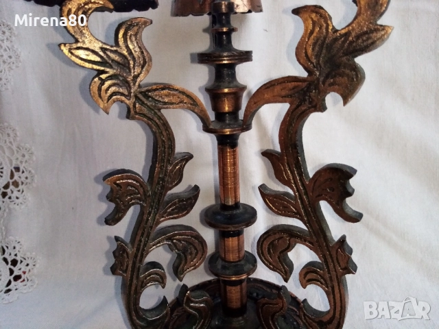 Винтидж свещник, снимка 4 - Антикварни и старинни предмети - 51597982