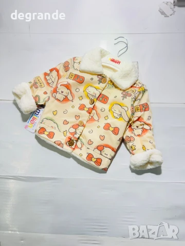Топли бебешки якета налични в два десена.Размери за 6м 12м 18м, снимка 4 - Бебешки якета и елеци - 51280602