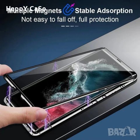 Samsung Galaxy S24 FE / S23 FE / Двоен 360 градуса магнитен кейс калъф с камера протектор, снимка 4 - Калъфи, кейсове - 43745126