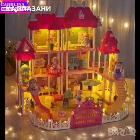 CAROLINA Светещ дворец с 10 стаи и 3 кукли 226675, снимка 5 - Кукли - 43778848
