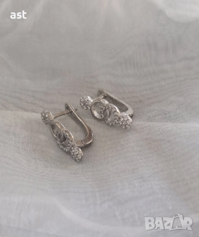 Сребърни обици, снимка 3 - Обеци - 52040455