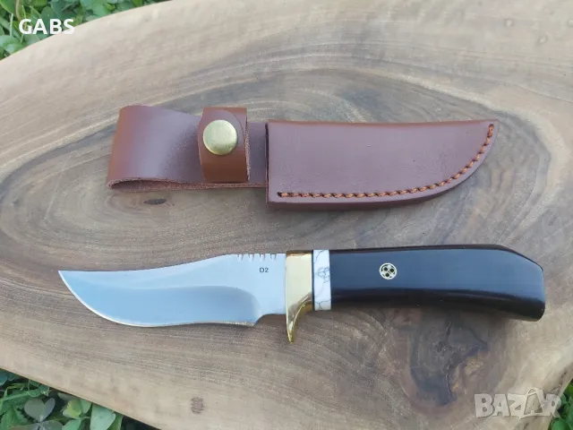 Висококачествен ловен нож стомана D2 с кожена кания,LN406