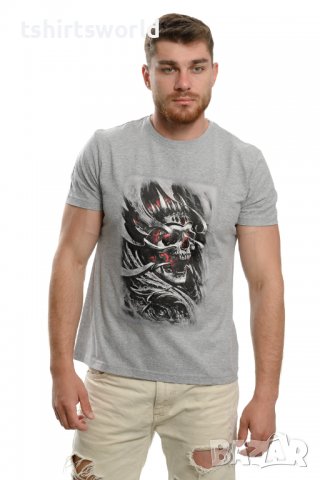 Нова мъжка тениска с дигитален печат 3D Череп (Скелет), снимка 8 - Тениски - 37664177