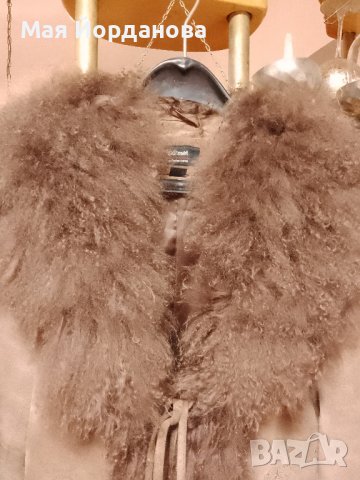 Цена 30 лв. Велурено яке с богата яка от лама., снимка 3 - Якета - 43989847