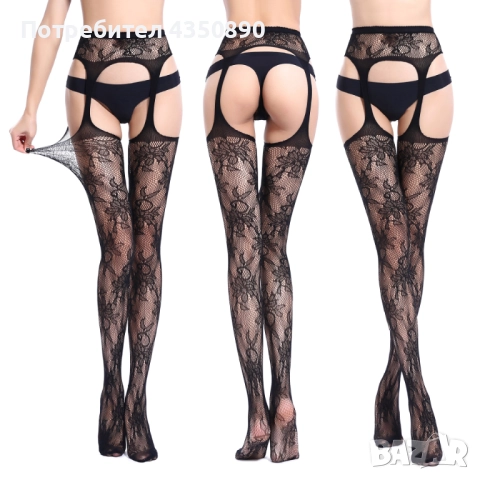 Еротично бельо Чорапогащник с интимен отвор и жартиерен колан - Код С-6060, снимка 3 - Бельо - 51974371