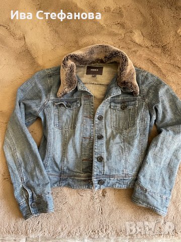 Дънково яке сафари с кожена свалящо яка Mexx , снимка 7 - Якета - 38172392