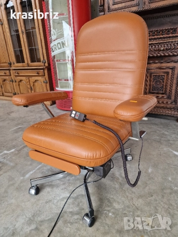 Релаксиращ Електрически Стол-Естествена Кожа-внос от Германия!