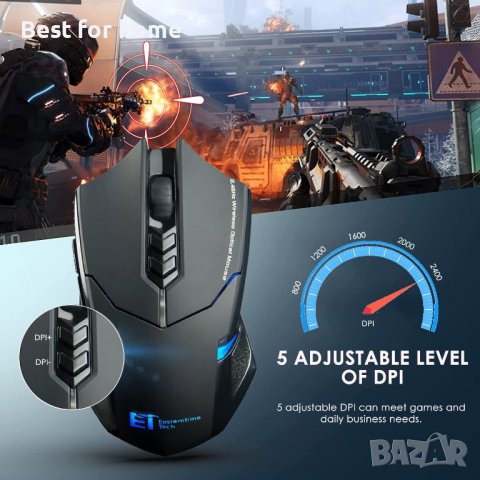 Професионална игрална оптична мишка ET TECH X-08 7 бутона, снимка 3 - Клавиатури и мишки - 38496840