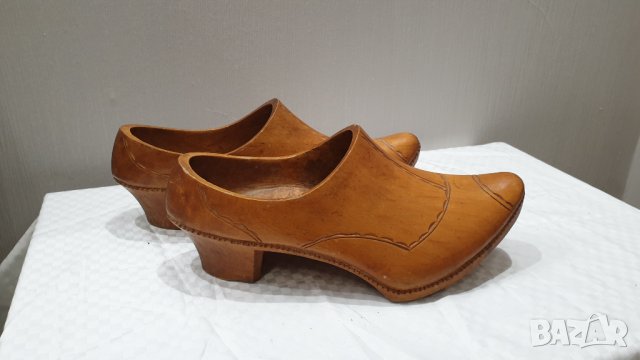 Стари дървени холандски ръчно изработени обувки с токче, снимка 6 - Антикварни и старинни предмети - 43244939