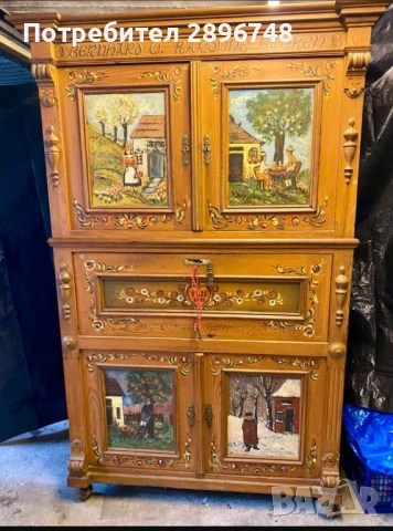 Шкаф писалище с рисувани картини., снимка 3 - Шкафове - 50473688