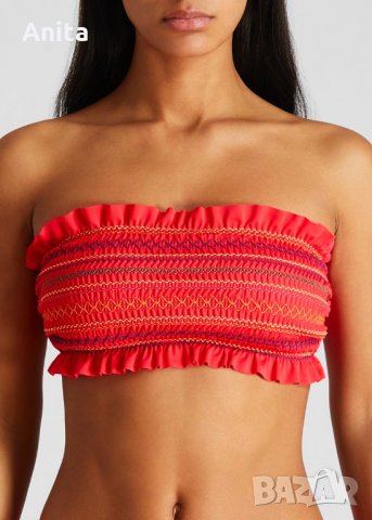 червено бюстие тип бански