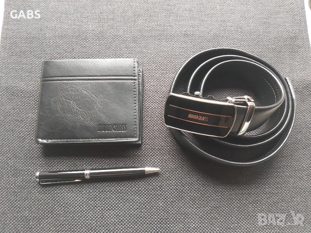 Подаръчен комплект колан,портмоне и химикал Moon Grass 2 цвята, снимка 2 - Подаръци за мъже - 50668175